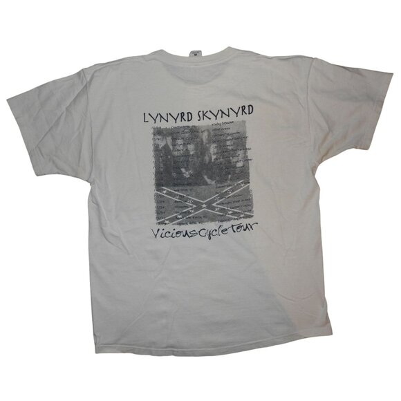 Vintage Lynyrd Skynyrd Vicious Cycle Tour Rock Double Sided Concert T-Shirt XL - Picture 5 of 7